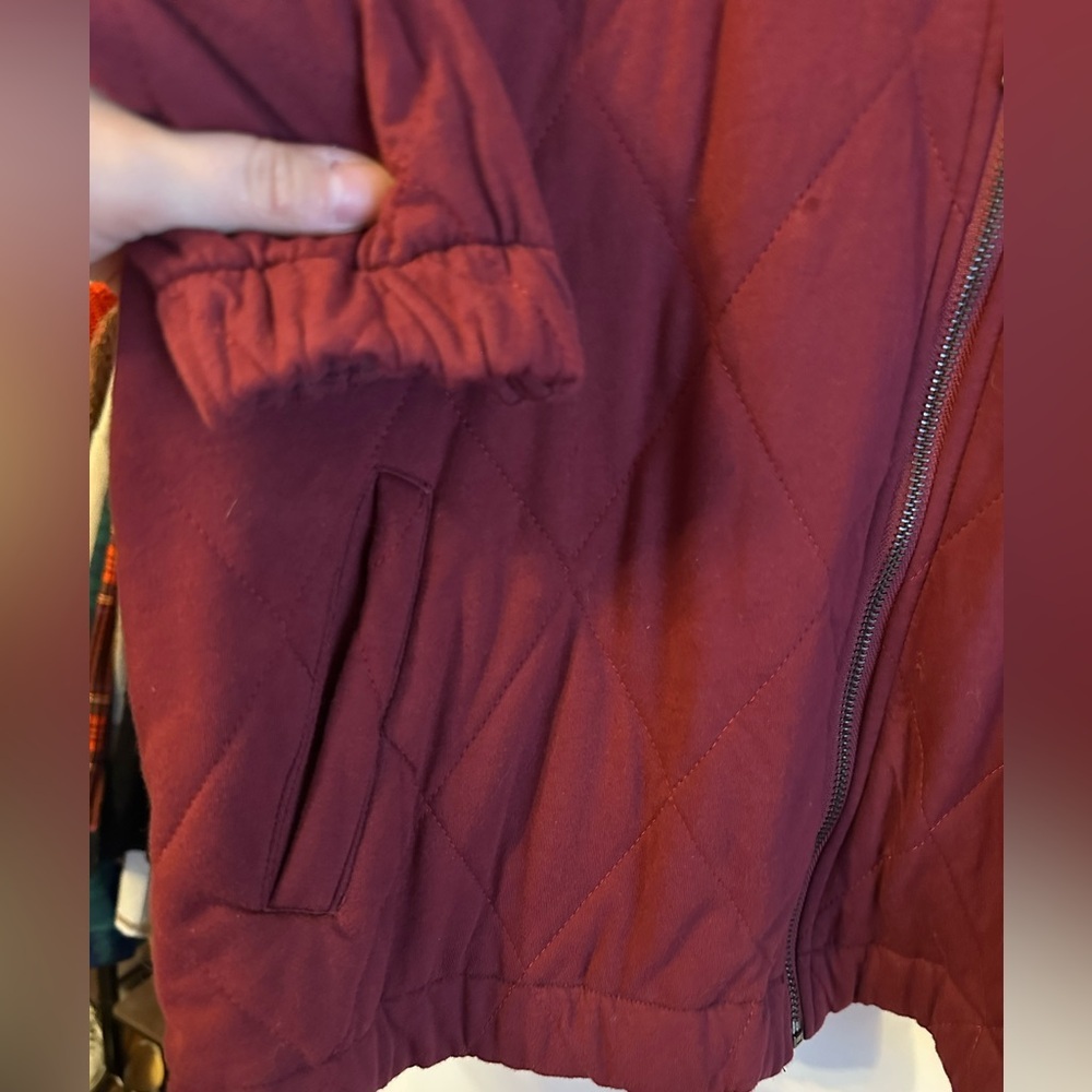 Women's Quilted Boutique Jacket - Burgundy - Picture 3 of 5